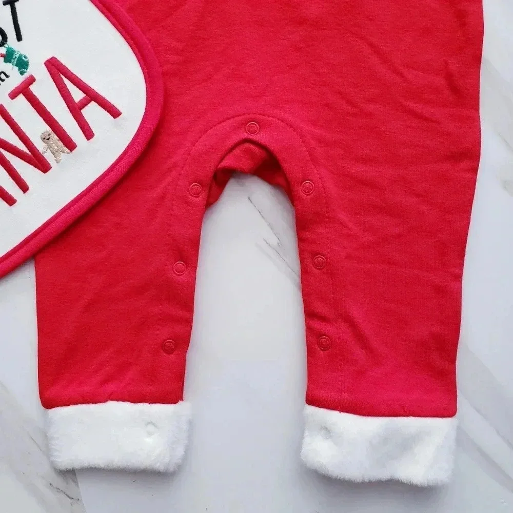 Cat & Jack Baby Lot Santa Outfit & 2 Bibs Carter's Christmas Holiday